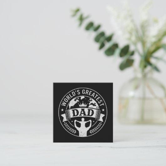 Werelds Beste Papa Vierkante Visitekaartje (Staand voorkant)