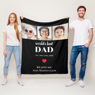 Werelds Beste Papa We houden van jou 3 Kinderen Fo Fleece Deken