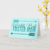 Werelds Beste Pleegmoeder Cute Moederdag Custom Kaart (Gele Bloem)