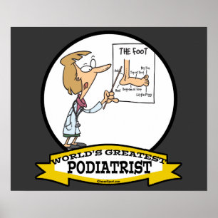 WERELDS BESTE PODOTHERAPEUT VROUWEN CARTOON POSTER