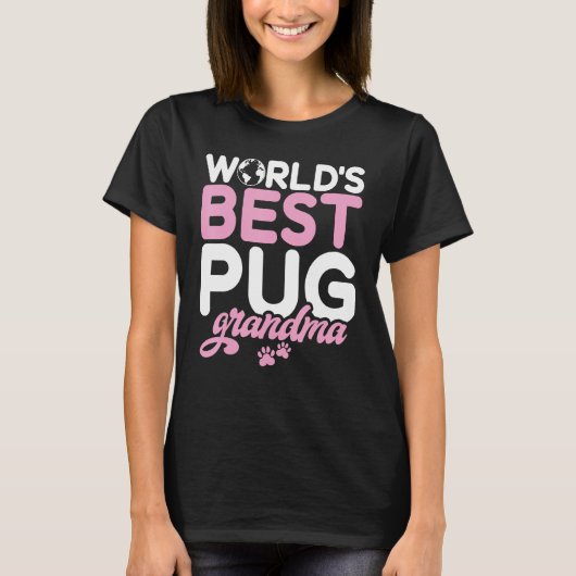 Werelds beste Pug Grandma T-shirt (Voorkant)