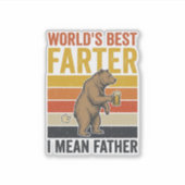 Werelds Beste Scheetgrappenmaker Vader Beer Sticker (Voorkant)