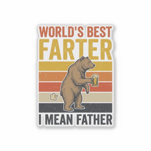 Werelds Beste Scheetgrappenmaker Vader Beer Sticker (Voorkant)