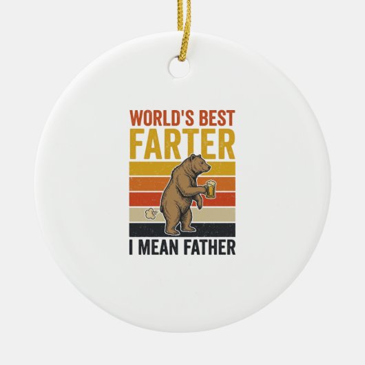 Werelds Beste Scheetgrappige Vaderbeer Keramisch Ornament (Voorkant)