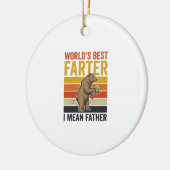Werelds Beste Scheetgrappige Vaderbeer Keramisch Ornament (Links)