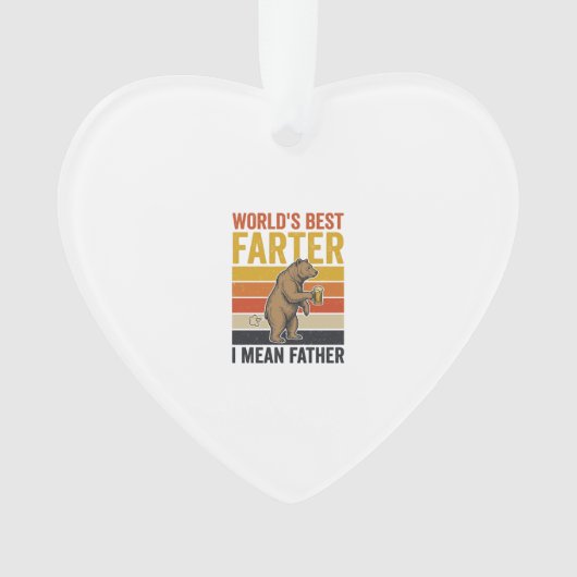 Werelds Beste Scheetgrappige Vaderbeer Ornament (voorkant)