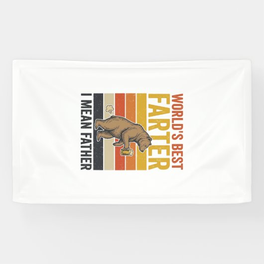 Werelds Beste Scheetgrappige Vaderbeer Spandoek (Horizontaal)