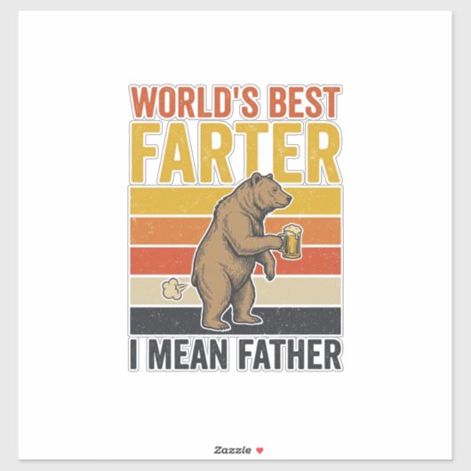 Werelds Beste Scheetgrappige Vaderbeer Sticker (Vel)