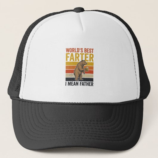 Werelds Beste Scheetgrappige Vaderbeer Trucker Pet (Voorkant)