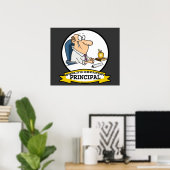 WERELDS BESTE SCHOOLHOOFDEN CARTOON POSTER (Thuiskantoor)