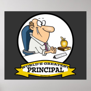 WERELDS BESTE SCHOOLHOOFDEN CARTOON POSTER
