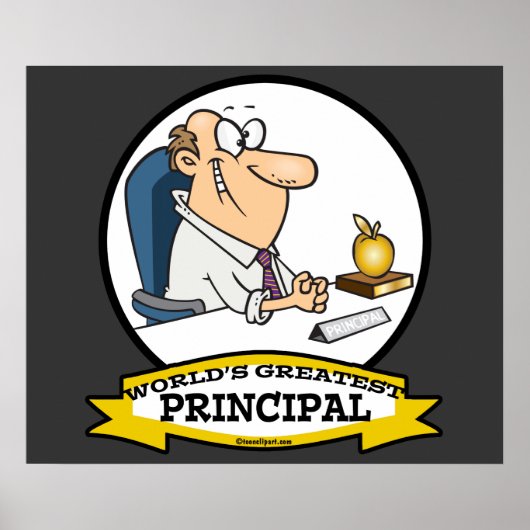 WERELDS BESTE SCHOOLHOOFDEN CARTOON POSTER (Voorkant)