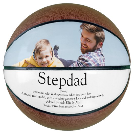 Werelds Beste Stiefvader Stiefpapa Foto Fun Koel Basketbal (Voorkant)