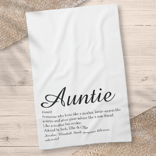 Werelds Beste Tante, Tante Definitie Chic Schrift Theedoek
