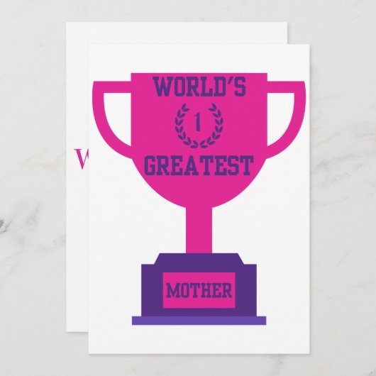 Werelds beste uitnodiging voor Moederdag (Voorkant / Achterkant)