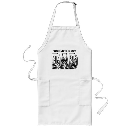 Werelds Beste Vader Buitenshuis Icoon Grill Apron Lang Schort (Voorkant)