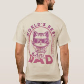 Werelds beste vader kat vaders dag retro t-shirt (Achterkant)