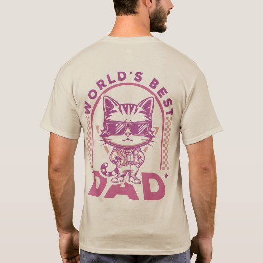 Werelds beste vader kat vaders dag retro t-shirt (Achterkant)