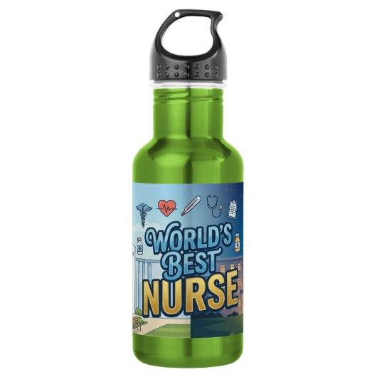 Werelds Beste Verpleegster Reis Mok Waterfles (Voorkant)