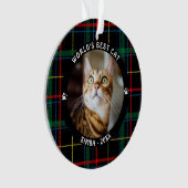 WERELDS BSTE KAT Geruit Naam Jaar Ornament (voorkant)