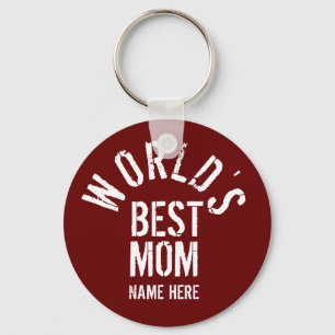 WERELDS BSTE MOM PERSONALISEERBARE SLEUTELHANGER