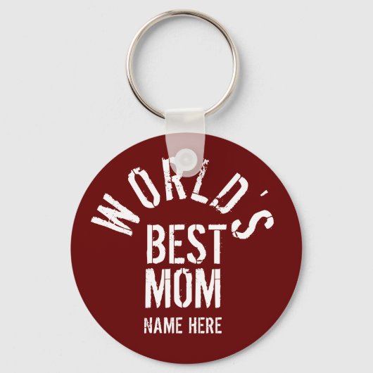 WERELDS BSTE MOM PERSONALISEERBARE SLEUTELHANGER (Voorkant)
