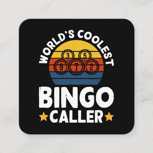 Werelds Coolste Bingo Oproeper Vierkante Visitekaartje (Voorkant)