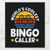 Werelds Coolste Bingo Oproeper Wijn Etiket (Enkel label)