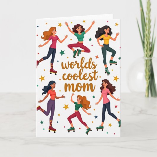 Werelds coolste moeder roller skate kaart (Voorkant)
