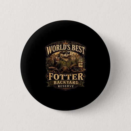 Werelds fotter grappige otter achtertuin vader gra ronde button 5,7 cm (Voorkant)