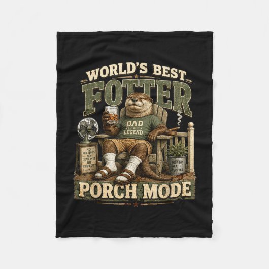 Werelds fotter veranda modus grappige otter vader fleece deken (Voorkant)