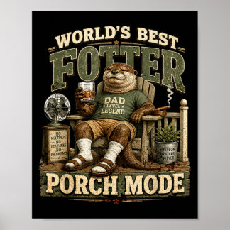 Werelds fotter veranda modus grappige otter vader poster
