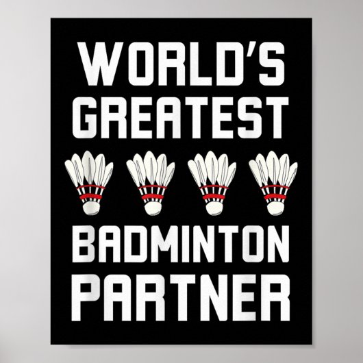 Werelds grootste badmintonpartner Cool Badminton P Poster (Voorkant)