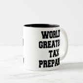 Werelds grootste belastingbereider tweekleurige koffiemok (Voorkant rechts)