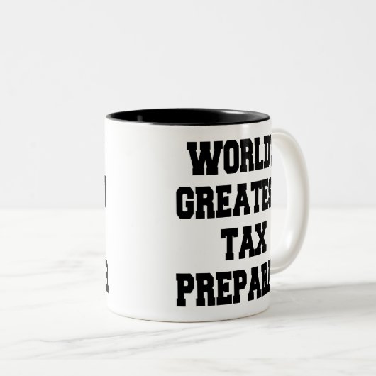 Werelds grootste belastingbereider tweekleurige koffiemok (Voorkant rechts)