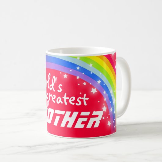 "Wereld's grootste BROER" regenboog rode mok (Voorkant rechts)