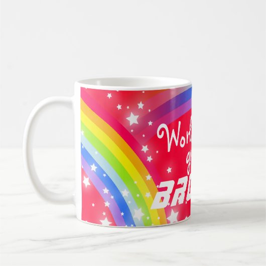 "Wereld's grootste BROER" regenboog rode mok (Links)