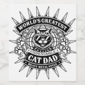 Werelds grootste heavy metal kat vader wijn etiket (Enkel label)