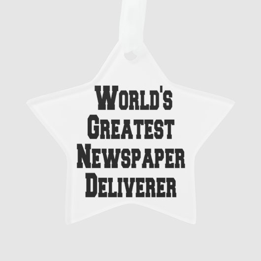 Werelds grootste krantenbezorger Ornament (achterkant)