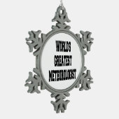Werelds grootste meteoroloog tin sneeuwvlok ornament (Links)