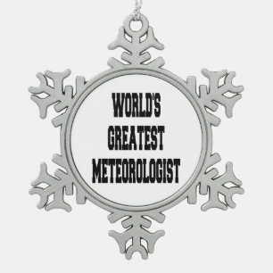 Werelds grootste meteoroloog tin sneeuwvlok ornament