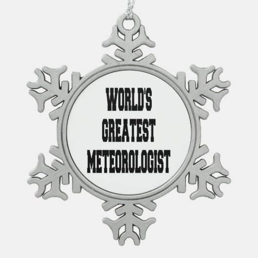 Werelds grootste meteoroloog tin sneeuwvlok ornament (Voorkant)