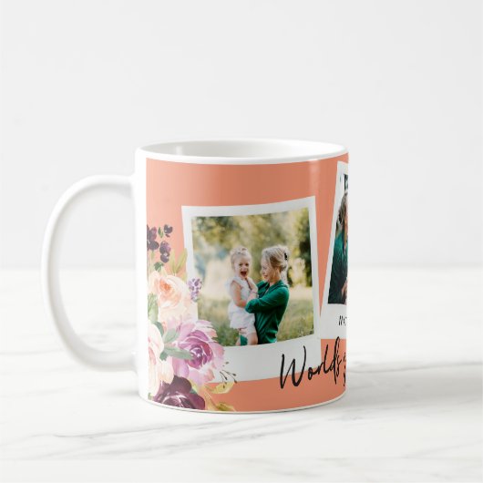 Werelds grootste moeder waterverf bloemenmulti fot koffiemok (Links)