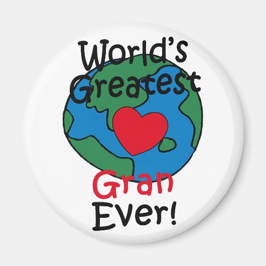 Werelds Grootste Oma Hart Magneet (Voorkant)