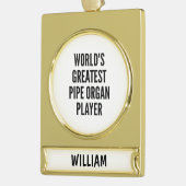 Werelds grootste pijp orgel speler verguld banner ornament (Links)