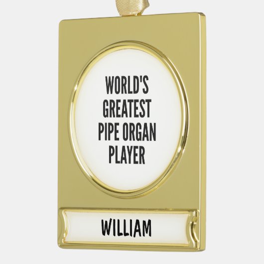 Werelds grootste pijp orgel speler verguld banner ornament (Links)