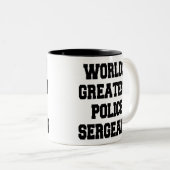 Werelds grootste politiesergeant tweekleurige koffiemok (Voorkant rechts)