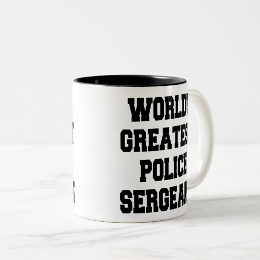 Werelds grootste politiesergeant tweekleurige koffiemok (Voorkant rechts)