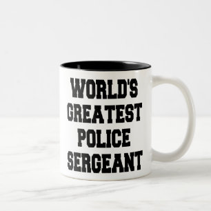 Werelds grootste politiesergeant tweekleurige koffiemok