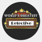 Wereld's grootste rechercheur ronde sticker (Voorkant)